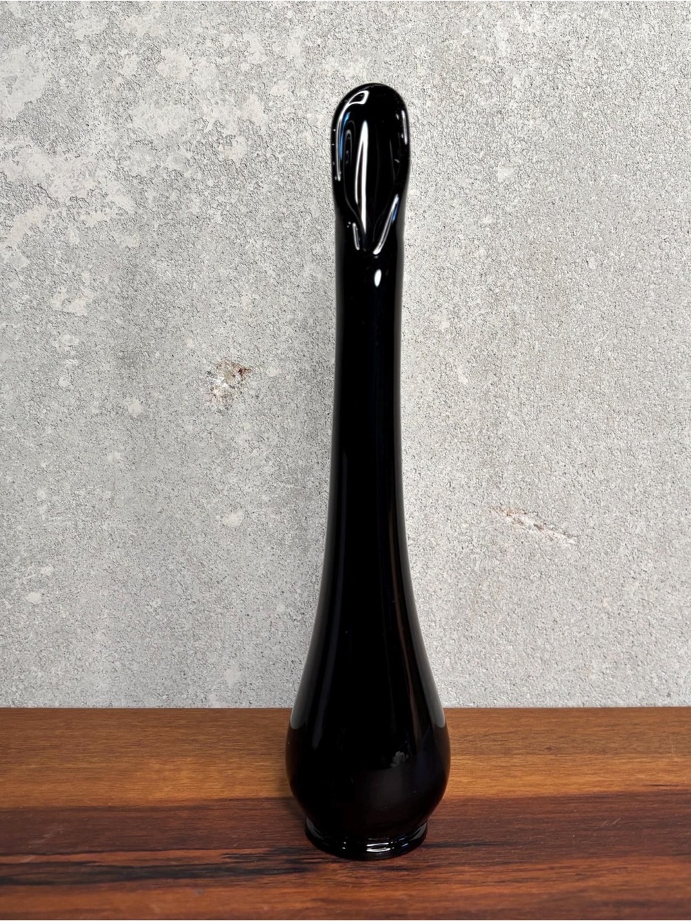 Mid Century Modern Viking black glass vase